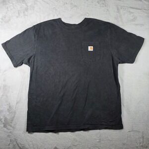 Carhartt Pocket T-Shirt Mens XL Black Loose Fit Workwear Heavyweight K87 Work